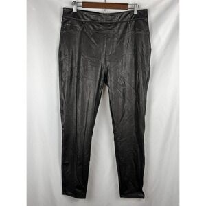 Spanx Faux Leather Like Ankle Skinny Pants Noir (Brown/Black) Stretch XL 20282R